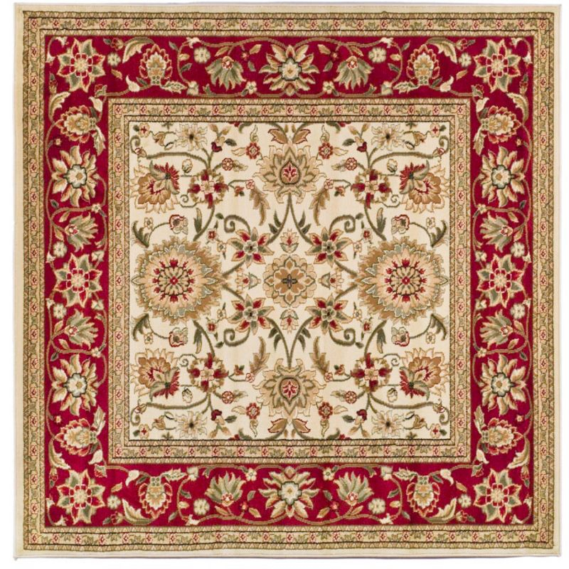 Lyndhurst LNH212 Power Loomed Area Rug - Ivory/Red - 6'x6' - Safavieh