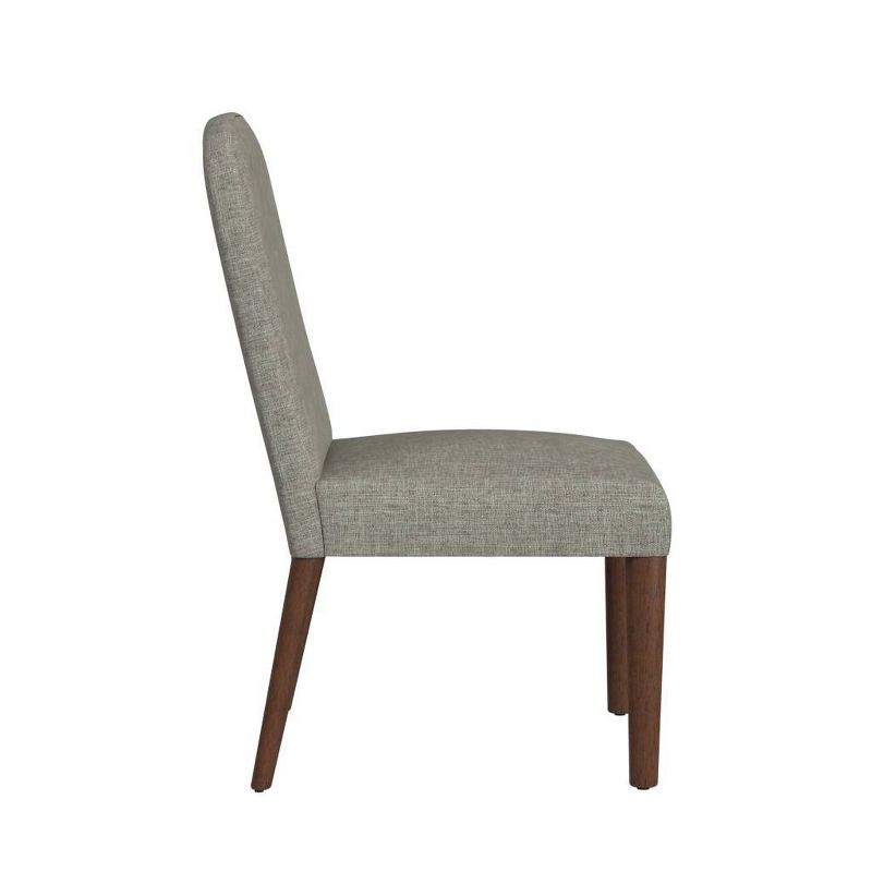 Rounded Back Upholstered Dining Chair Gray - HomePop: Modern Accent Side Chair, Wood Legs, Easy Maintenance