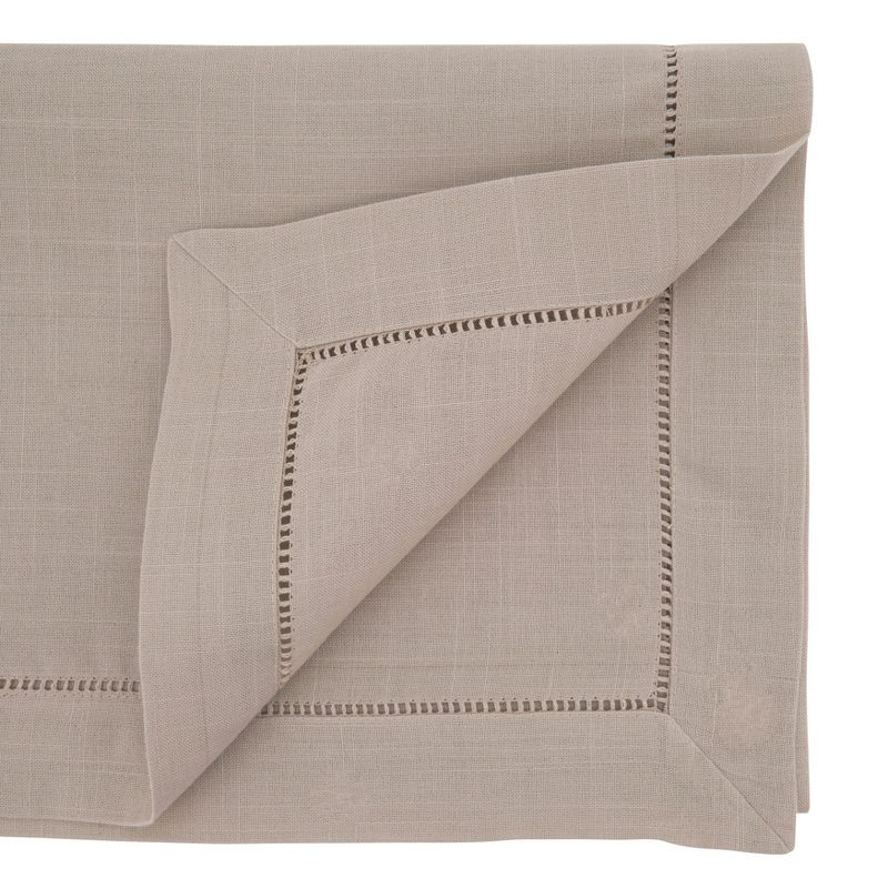 Saro Lifestyle Tablecloth With Hemstitch Border Design, 84", Brown