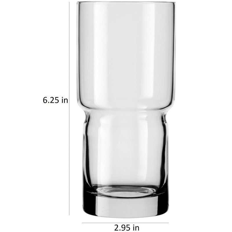 Libbey Newton Stackable Tumbler Glass, 16 ounce, Set of 6