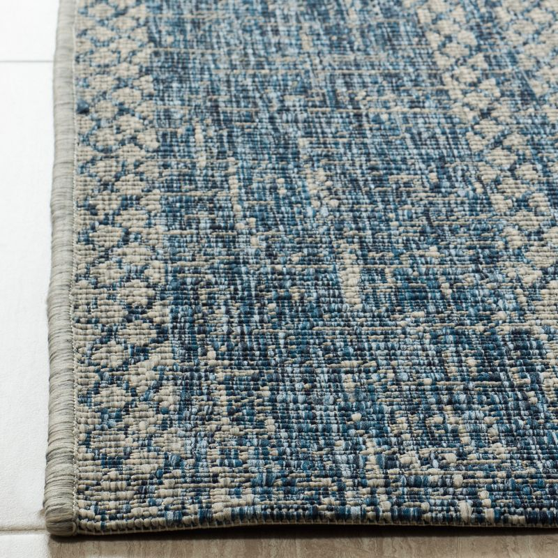 Courtyard CY8736 Power Loomed Indoor and Outdoor Accent Rug - Light Grey/Blue - 2'7"x5' - Safavieh