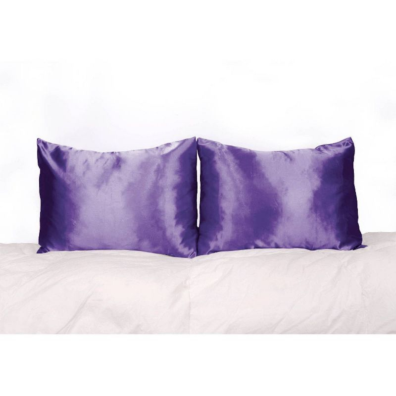 Morning Glamour Standard Satin Solid Pillowcase Set Purple