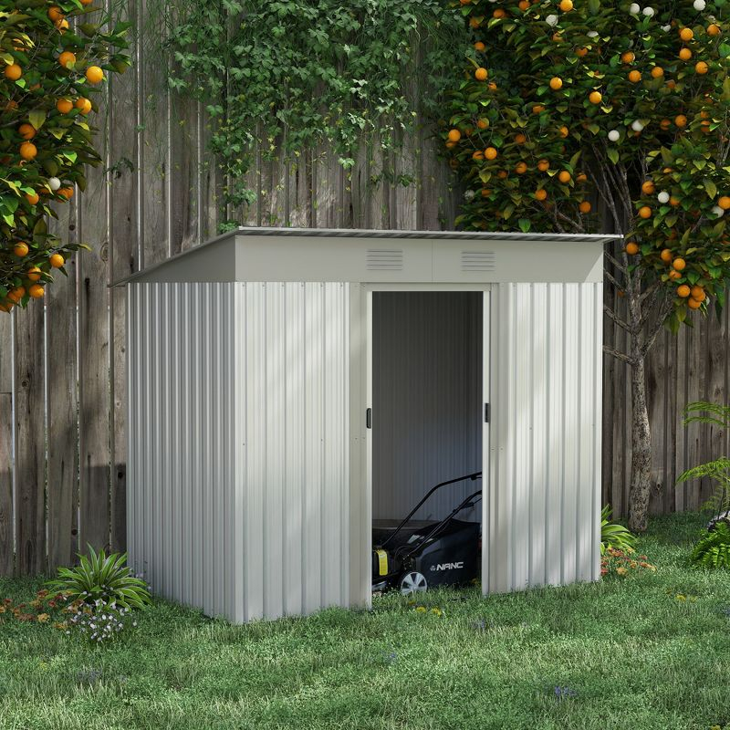 Outsunny Metal Lean-To Storage Shed