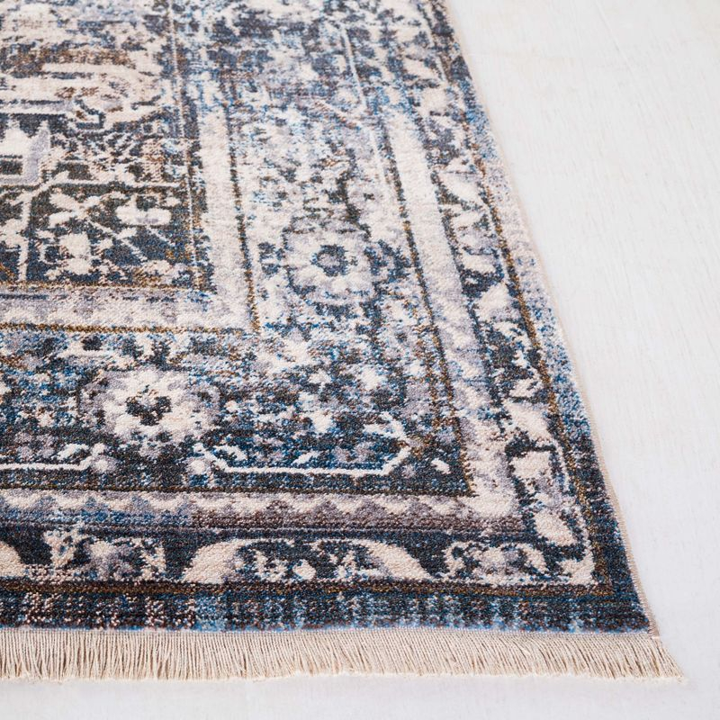 Vintage Persian VTP438 Power Loomed Indoor Area Rug - Ivory/Blue - 5'x5' - Safavieh