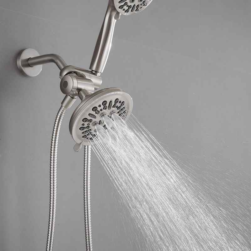 Single Handle 1-Spray Round Rain Shower Faucet Combo Set with Dual Function Pressure Balance Valve