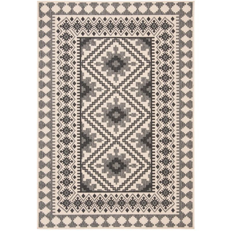 Veranda VER099 Power Loomed Indoor/Outdoor Area Rug - Ivory/Slate - 5'3"x7'7" - Safavieh