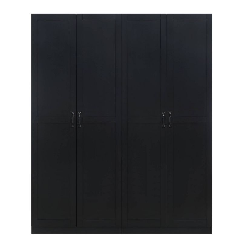 Set of 2 Hopkins Modern 4 Shelf Storage Closets Black - Manhattan Comfort