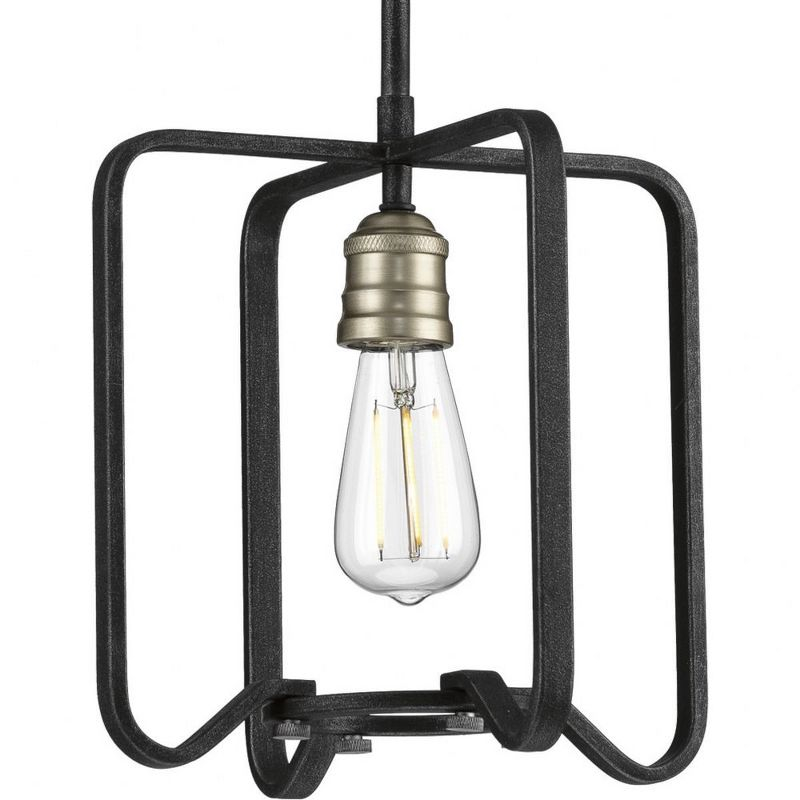 Progress Lighting Foster 1-Light Mini-Pendant, Gilded Iron, Steel, 11.25" Width, 10.75" Height, Incandescent, Dry Rated