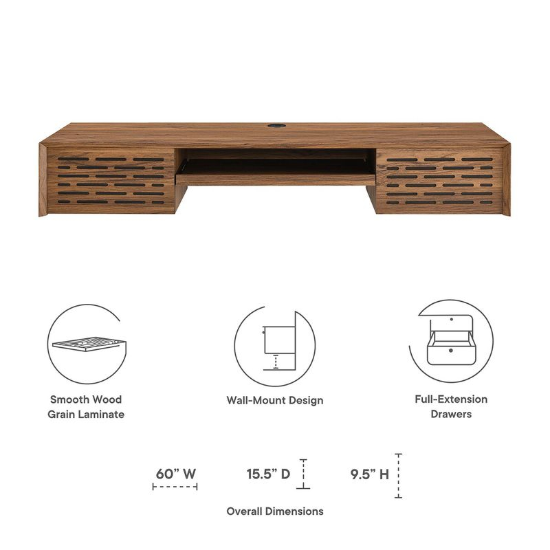 Modway Modway Render Wall Mount Wood Office Desk