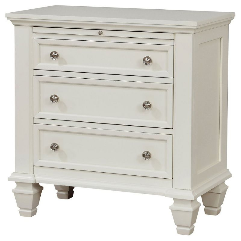 Coaster,Sandy Beach 3-drawer Nightstand Cream White