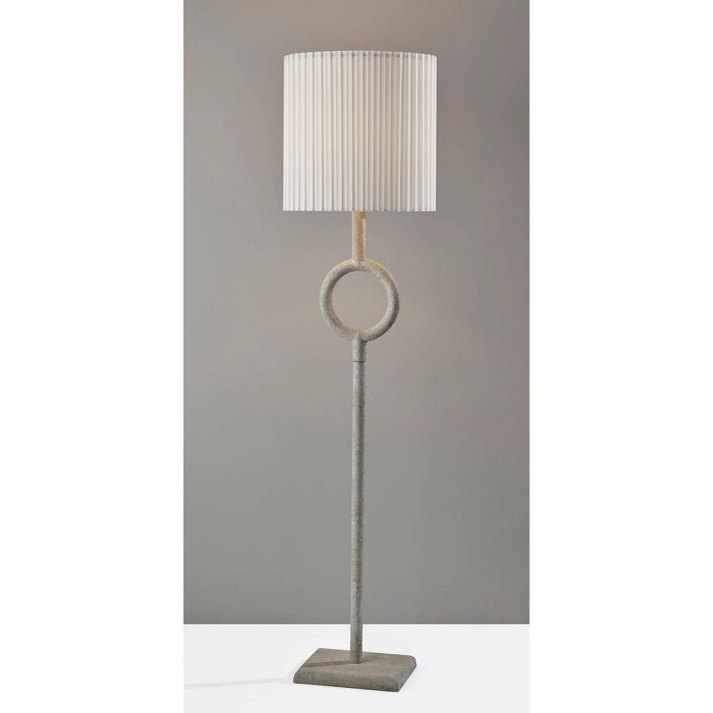 Adesso Elizabeth Floor Lamp Beige: 62.5" Tall, Rustic Textured Finish, 3-Way Rotary Switch, UL Listed