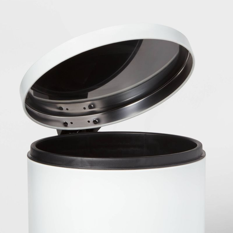 12L Round Step Trash Can White - Brightroom™: Stainless Steel, Indoor Bin with Lid, Smooth Finish, 3.1 Gallon Capacity