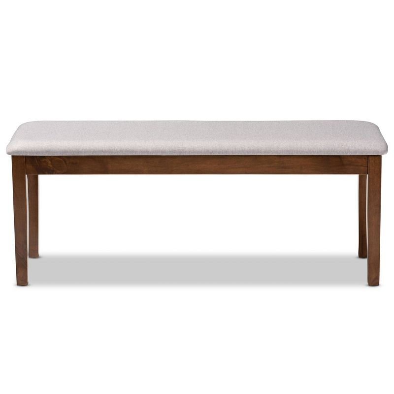 Teresa Fabric Upholstered and Wood Dining Bench Gray/Walnut - Baxton Studio