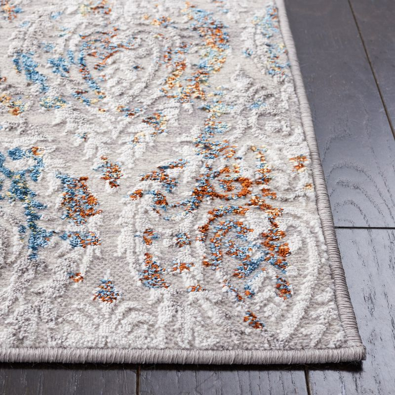 Amelia ALA279 Power Loomed Area Rug - Gray/Blue Gold - 5'5"x7'7" - Safavieh.