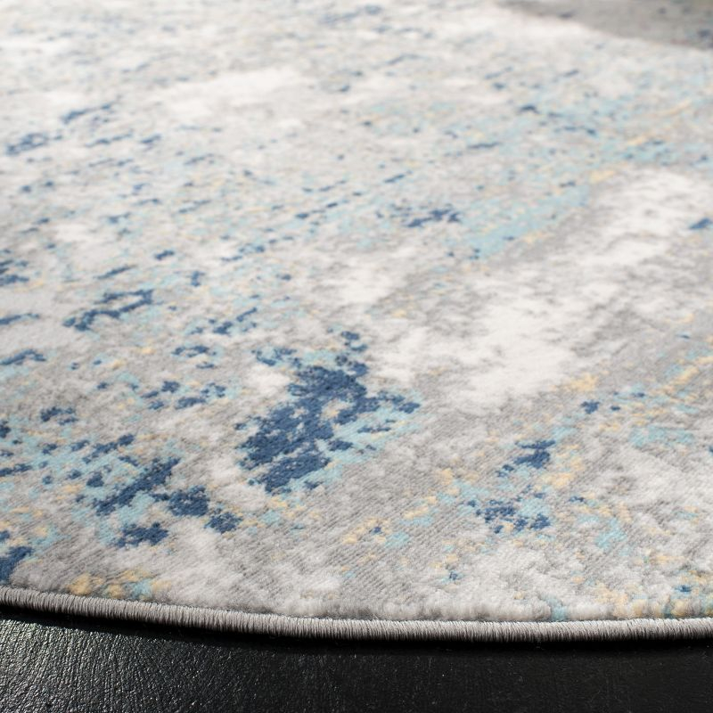 Jasper JSP107 Power Loomed Area Rug - Grey/Blue - 5' round - Safavieh.