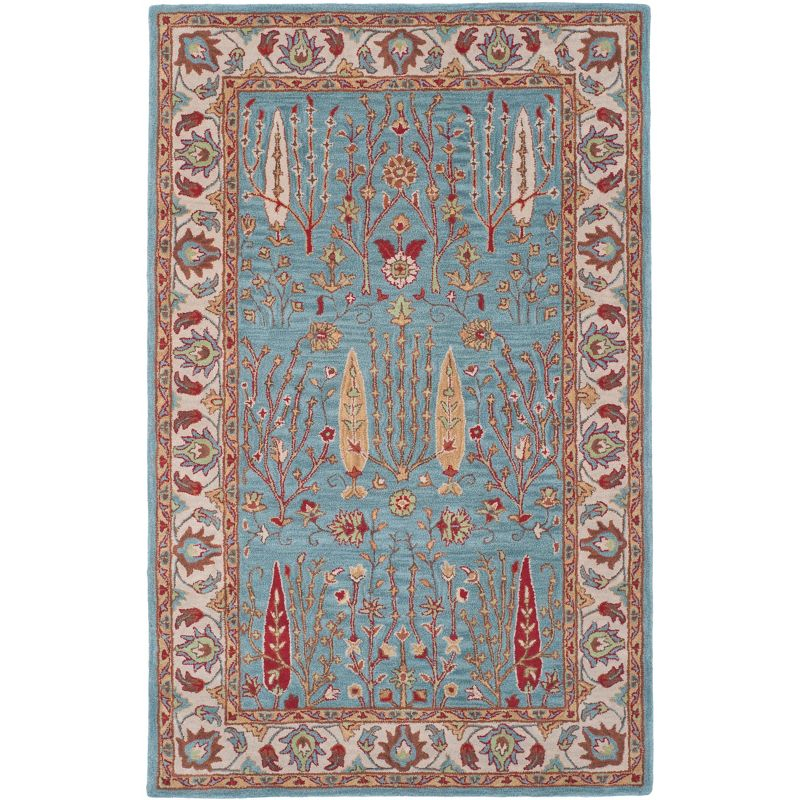 Heritage HG735 Hand Tufted Area Rug - Blue/Ivory - 4'x6' - Safavieh.
