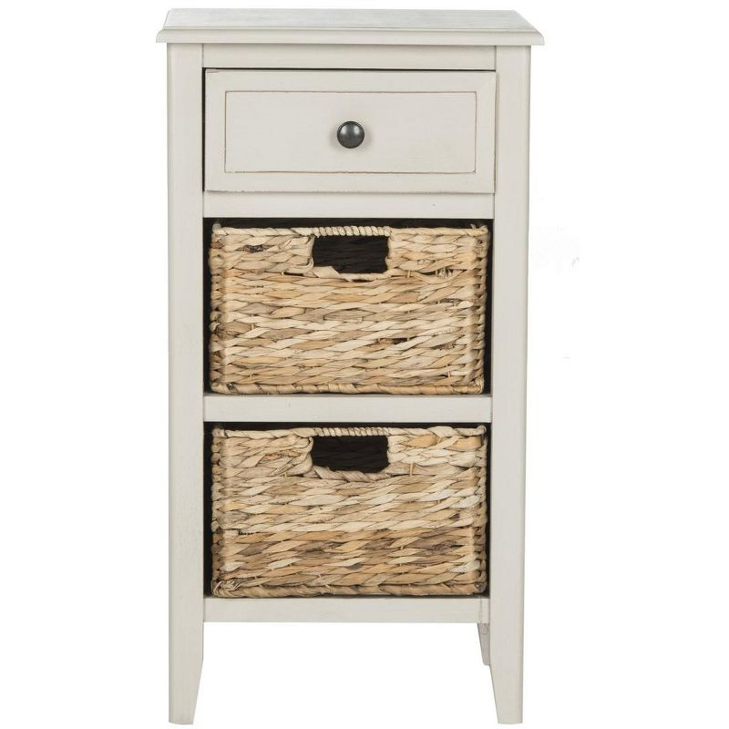Everly Drawer Side Table - Vintage Grey - Safavieh.