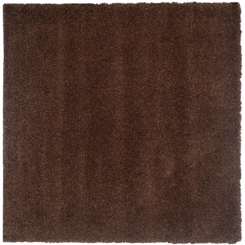 California Shag SG151 Power Loomed Indoor Accent Rug - Brown - 4'x4' - Safavieh
