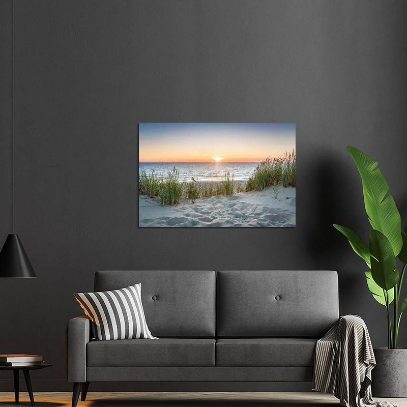 18" x 26" x 1.5" Beautiful Sunset at The Beach by Jan Becke Unframed Wall Canvas - iCanvas: Modern Style Ocean Landscape Wall Art