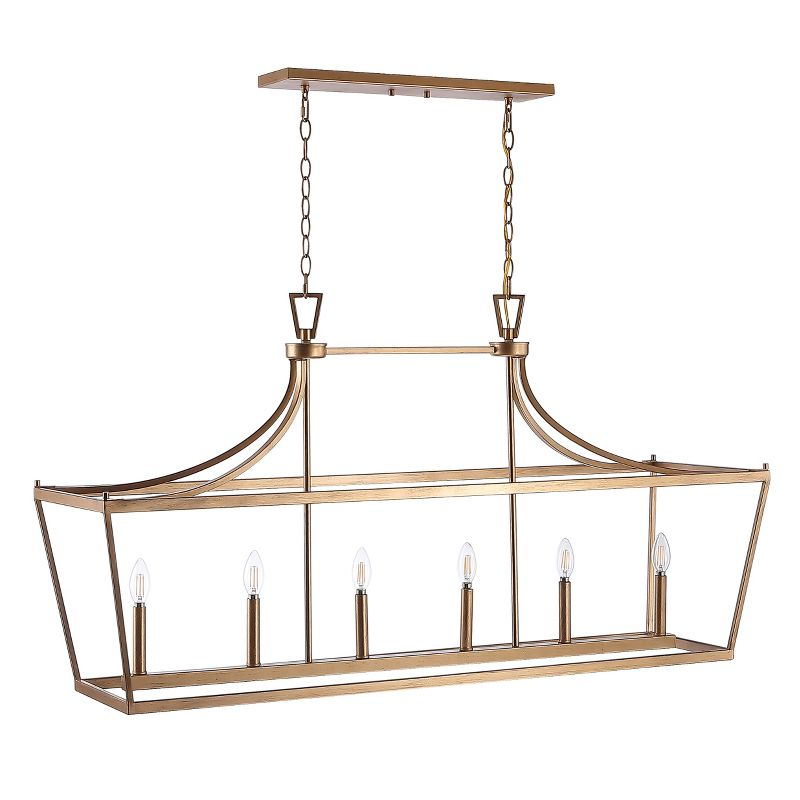 Aroris 6 Light 49" Height Adjustable Pendant - PND4093 - Gold - Safavieh