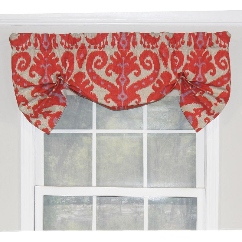 RLF Home Vibrant Colors in Southwest Designs Butterfly Stylish Windows Valance 3" Rod Pocket 50" x 16" Hibiscus Orange