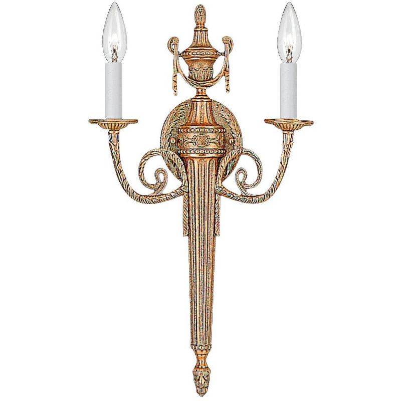 Crystorama Lighting Cast Brass Wall Mount 2 - Light Sconce in  Matte Brass