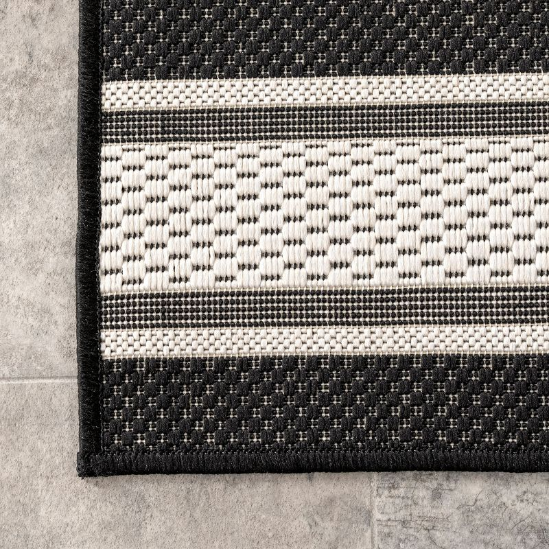 Nuloom Romy Striped Indoor/Outdoor Area Rug, Runner 2' x 8', Black