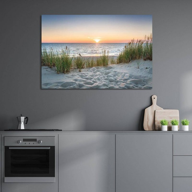18" x 26" x 1.5" Beautiful Sunset at The Beach by Jan Becke Unframed Wall Canvas - iCanvas: Modern Style Ocean Landscape Wall Art