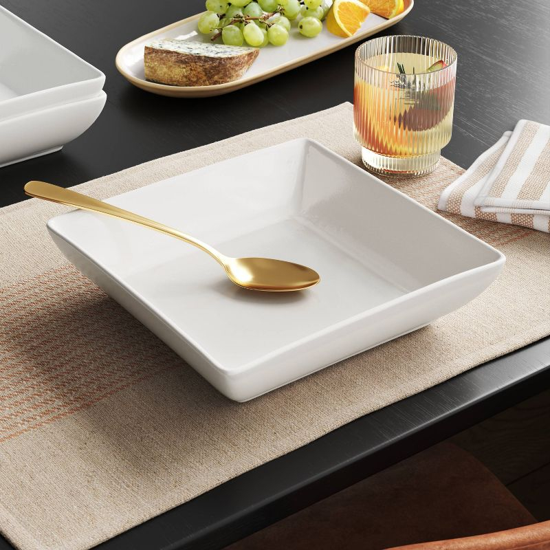 Square Collection Serve Pasta Bowl White - Threshold™: Porcelain, Microwave & Dishwasher-Safe, 8.5" Diameter