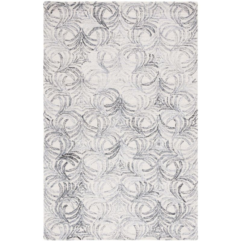 Jardin JAR728 Hand Tufted Area Rug - Ivory/Grey - 4'x6' - Safavieh