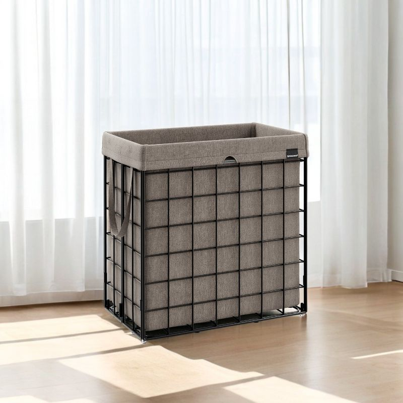 Laundry Hamper with Removable Washable Liner, 29 Gal. (110L) Collapsible Clothes Basket with Metal Wire Frame Laundry Bin