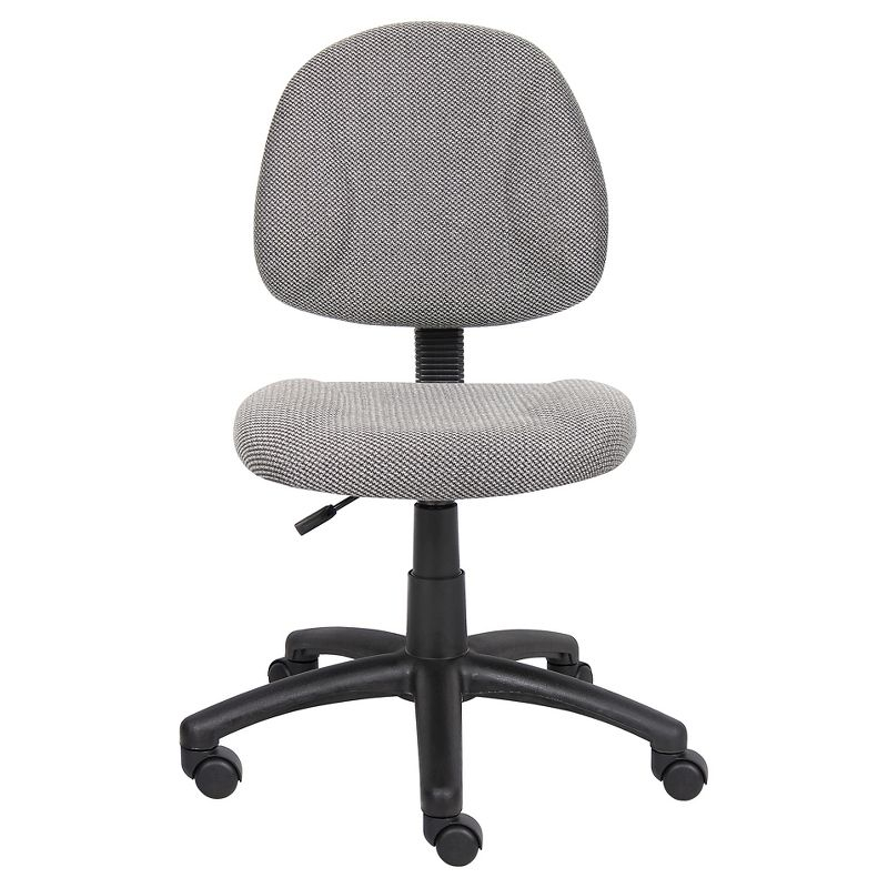 Boss Office Products Deluxe Posture Chair Gray : Ergonomic Swivel Computer Chair with Lumbar Support, Nylon Legs