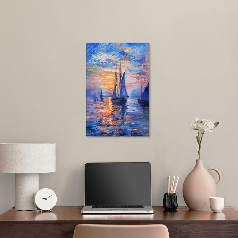 Art Remedy Night Sea Breeze Sailing Wall Art, 16" x 24", Gallery Wrapped