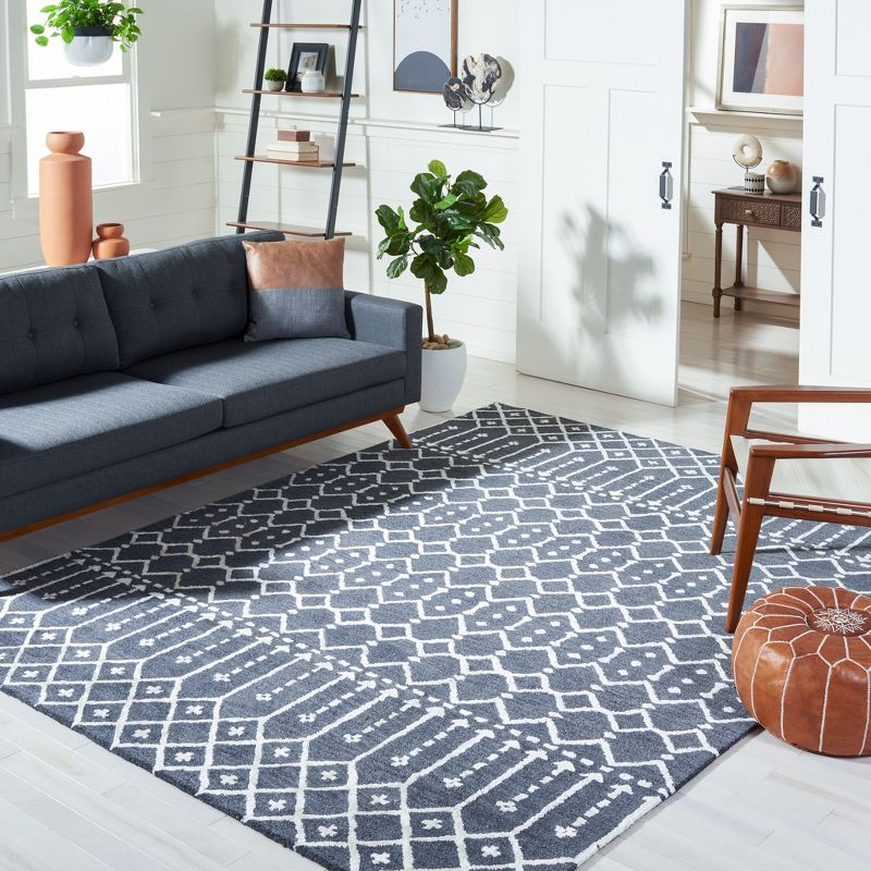 Himalaya HIM903 Handmade Area Rug - 8'x10' - Dark Grey/Ivory - Safavieh