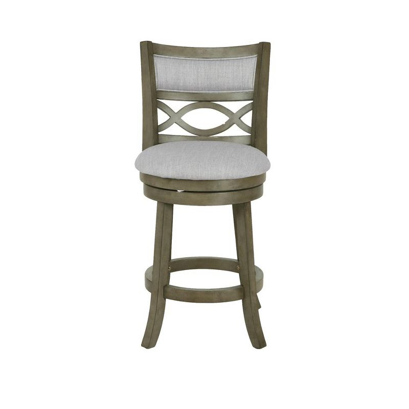 New Classic Furniture,Manchester 24" Solid Wood Counter Stool With Fabric Seat In Ant Gray
