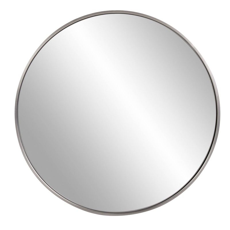 Howard Elliott 30" Round Stainless Steel Framed Vanity Mirror Brushed Silver