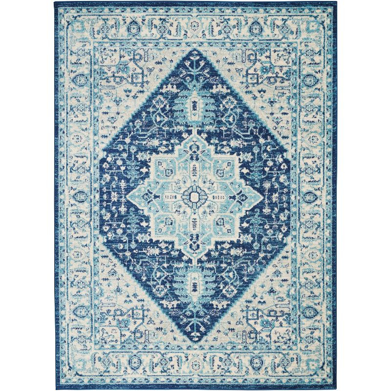 Nourison Tranquil Persian Indoor Rug Ivory Navy 4' x 6'