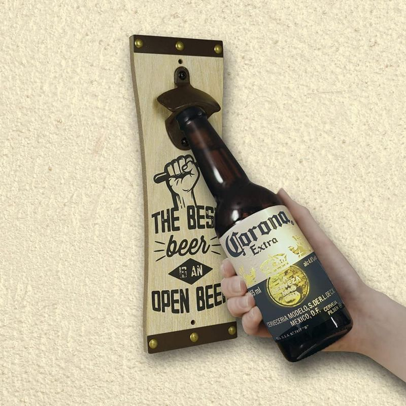 Amber Fight Gear Wall-Mounted Bottle Opener for Beer, Soda, and Pop Modern & Elegant Kitchen and Barware