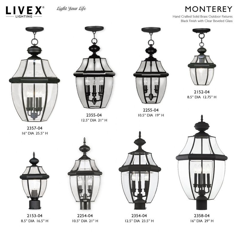 Livex Lighting Monterey 3 - Light Lantern in  Black