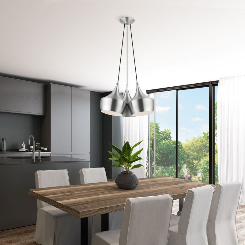 Livex Lighting Waldorf 3 - Light Pendant in  Brushed Aluminum