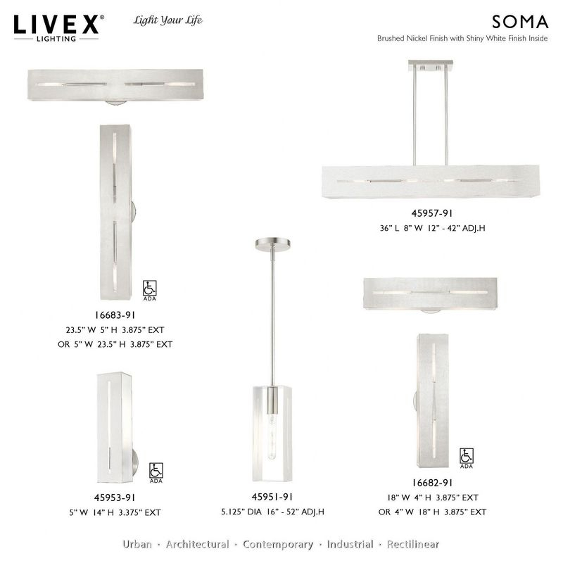 Livex Lighting Soma 3 - Light Vanity in  Brushed Nickel