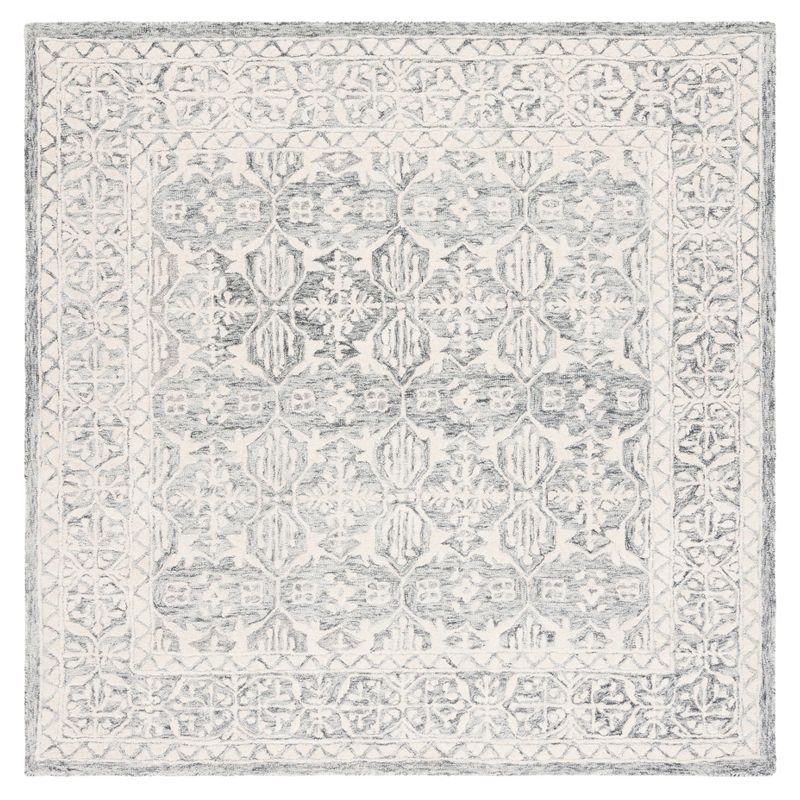 Metro MET903 Hand Tufted Indoor Area Rug - Dark Grey/Ivory - 6'x6' - Safavieh
