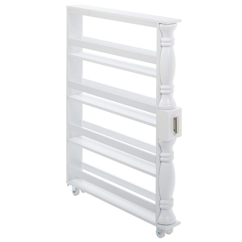 The Lakeside Collection Slim Rolling Can and Spice Racks - White