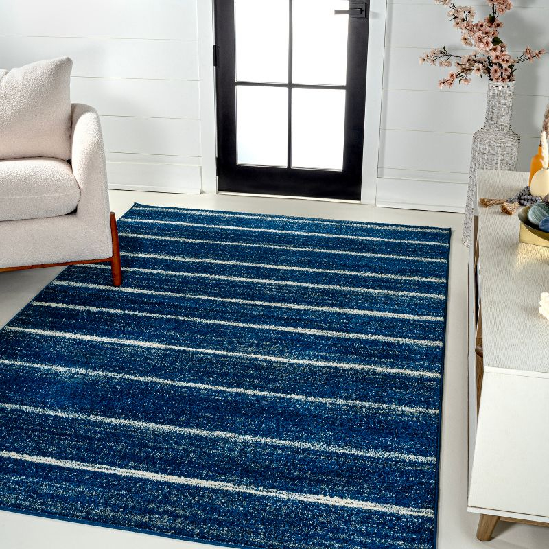 JONATHAN Y Williamsburg Minimalist Stripe Navy/Cream 3 ft. x 5 ft. Area Rug