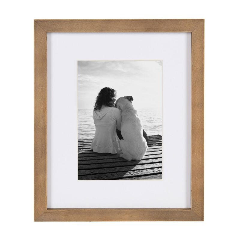 8" x 10" Matted to 5" x 7" Gallery Tabletop Frame Light Brown - Kate & Laurel All Things Decor