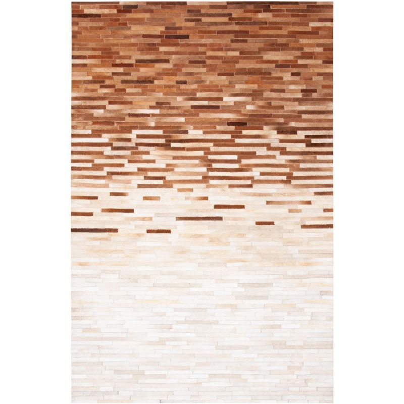 Studio Leather STL805 Hand Woven Indoor Area Rug - Ivory/Brown - 4'x6' - Safavieh