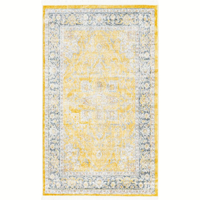 Unique Loom Baracoa Collection Area Rug - Prado (3' 3" x 5' 3" Rectangle Yellow/Ivory)