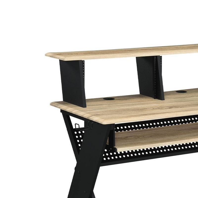 Humanity 47" Decorative Bookshelf Natural and Black - Acme Furniture