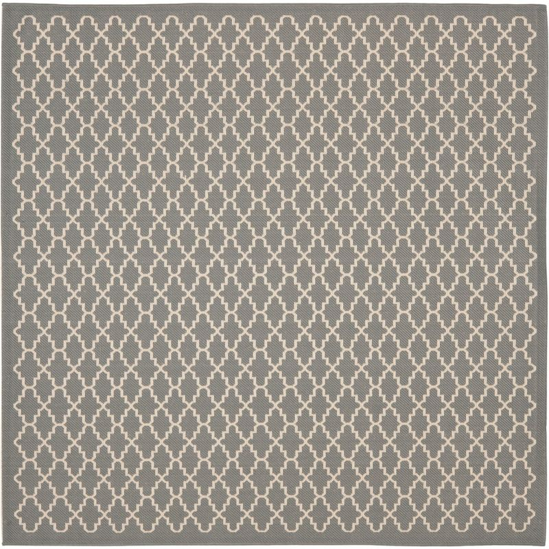 Courtyard CY6919 Power Loomed Indoor and Outdoor Area Rug - Anthracite/Beige - 6'7"x6'7" - Safavieh