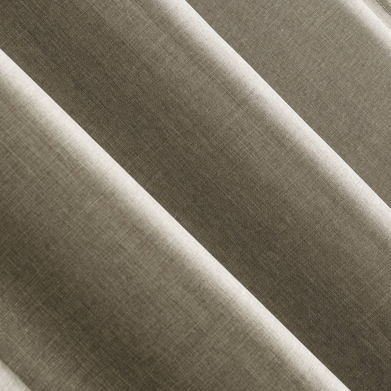40"x84" No. 918 Light Filtering Semi-Sheer Joshua Heathered Texture Tab Top Curtain Panel Light Brown: Modern Indoor Curtain